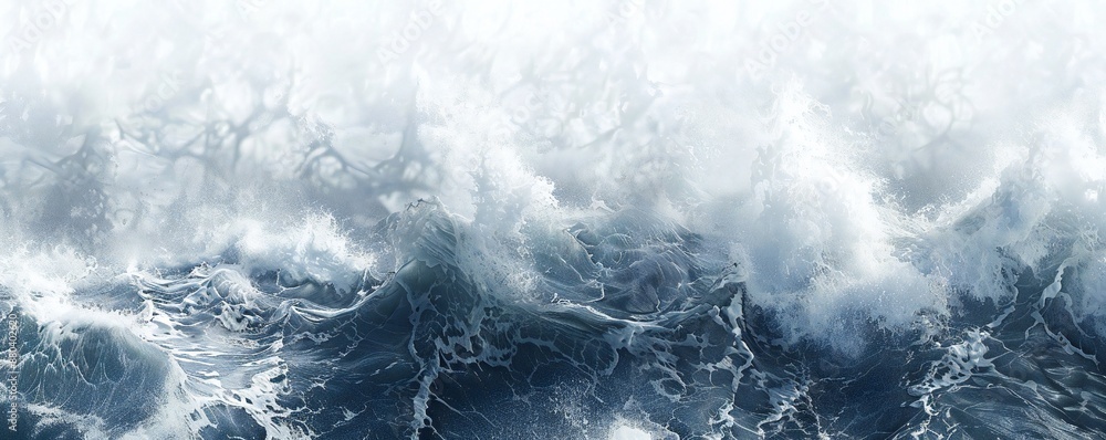 Wall mural plain bright water ocean wave background generative ai