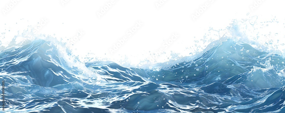 Wall mural plain bright water ocean wave background generative ai