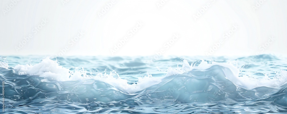 Wall mural plain bright water ocean wave background generative ai