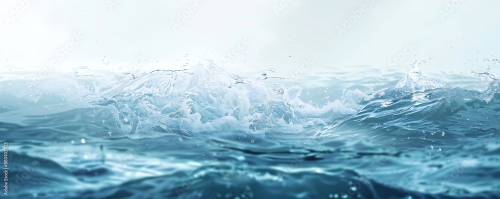 Wall mural plain bright water ocean wave background generative ai