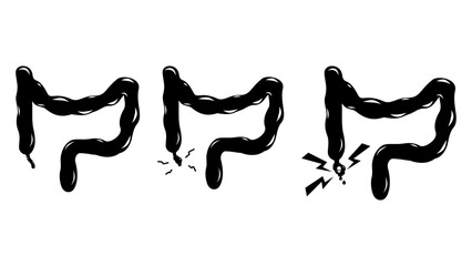 appendicitis emblem, black isolated silhouette