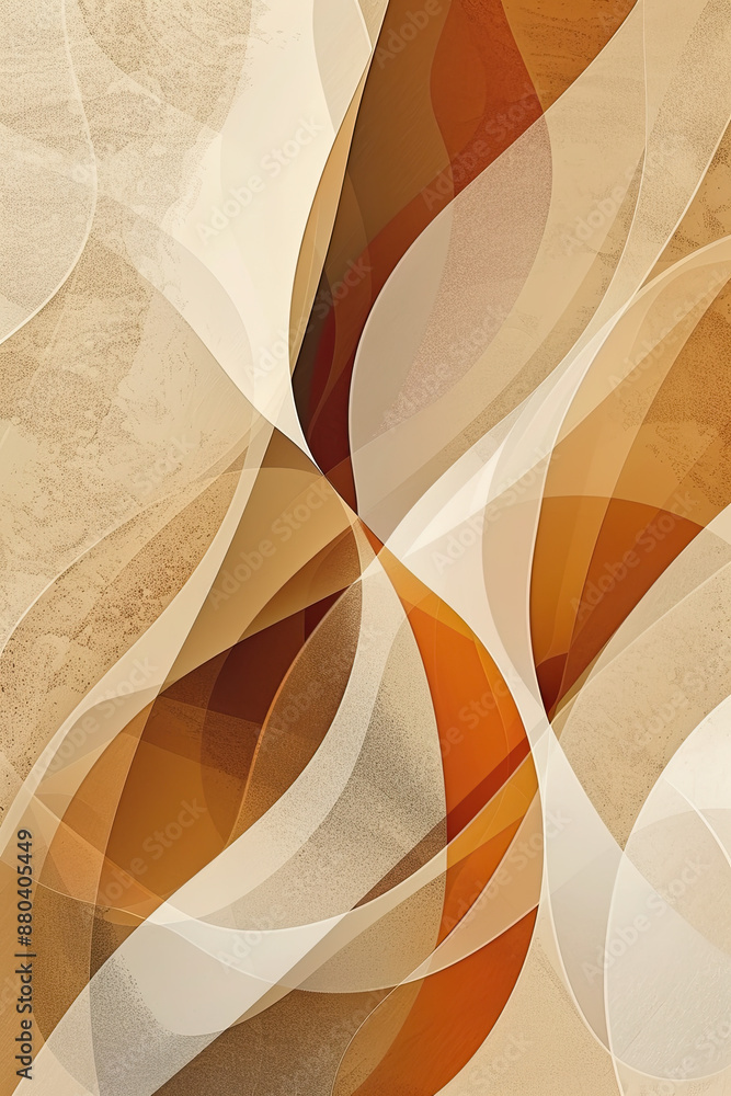 Poster an abstract painting of some rounded lines and shapes