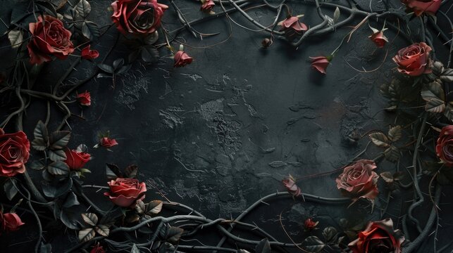 A bouquet of red roses against a dark background, ideal for romantic or symbolic uses