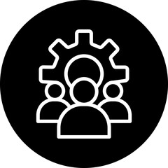 Human Resources Vector Line White Circle Black