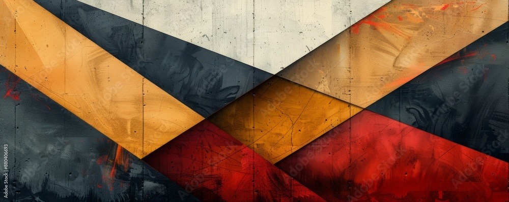 Aufkleber a series of geometric shapes overlapping and intersecting, creating a sense of movement and dynamism