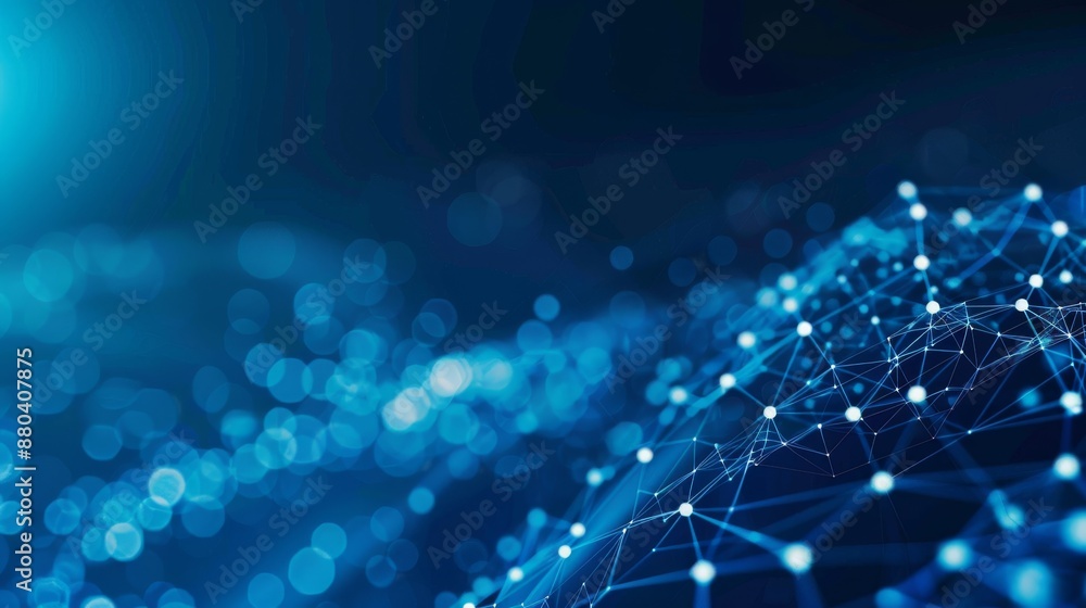 Poster blue abstract digital network connection technology background