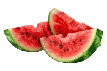 Watermelon slice isolated on transparent background