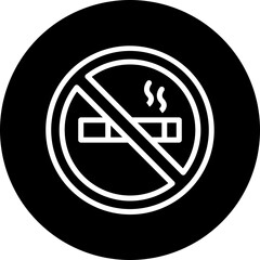 No Smoking Vector Line White Circle Black