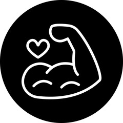 Muscle Vector Line White Circle Black