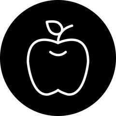 Apple Vector Line White Circle Black