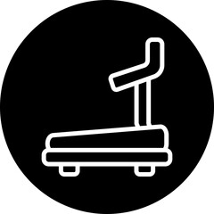 Treadmill Vector Line White Circle Black