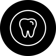 Tooth Vector Line White Circle Black