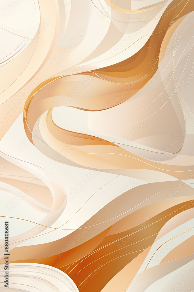 Poster an abstract painting of some rounded lines and shapes