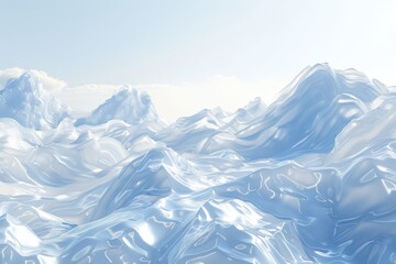 Ice mountains landscape in the Arctic or Antarctica. Concept of climate change, global warming, polar regions, and winter.