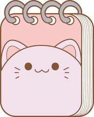 Set of cute cat stationary for back to school.
Aesthetic stickers of lovey baby cat stationary for study.