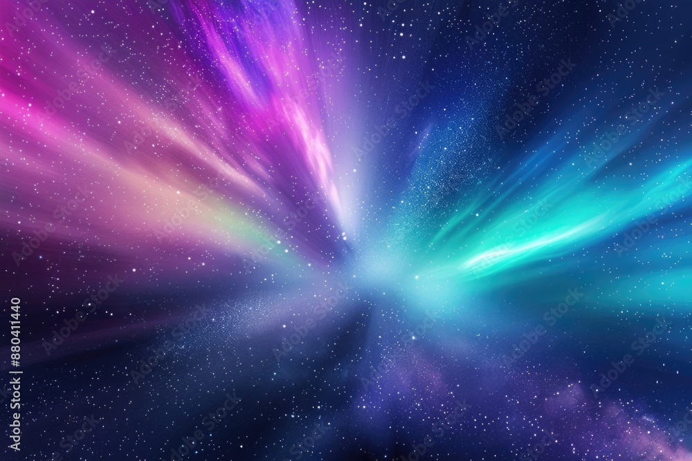 Poster a dark blue space background with numerous small white stars scattered across the view