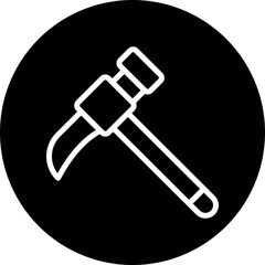 Hammer Vector Line White Circle Black