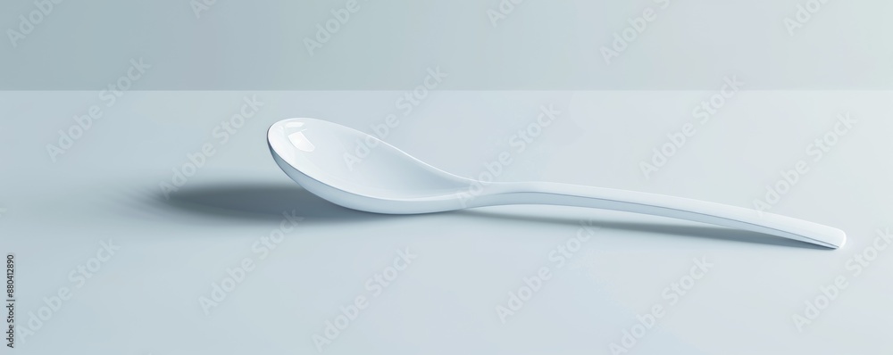 Canvas Prints Isolated white spoon on white background mockup, 4K hyperrealistic photo