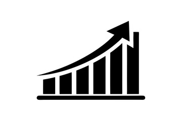 Growth arrow up and progress success business skill increase improvement graph on market profit stocksilhouette ,organic traffic graph silhouette