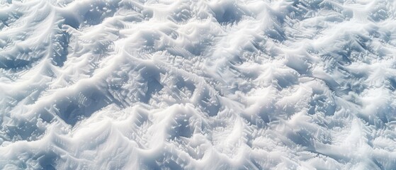 Obraz premium Panoramic close-up, high detail scan of snow texture, Generative AI 