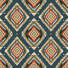 Motif ethnic handmade beautiful Ikat art. Ethnic abstract floral pink background art. folk embroidery