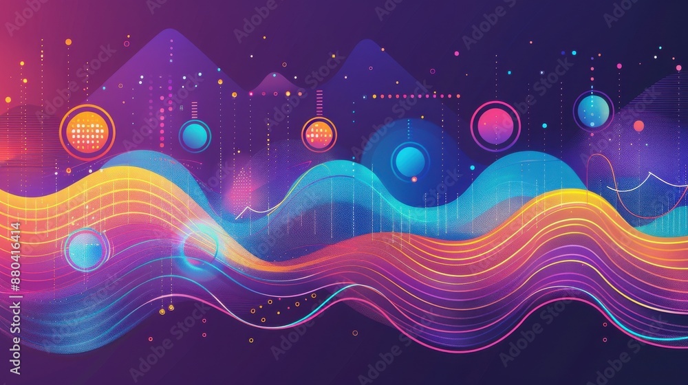 Aufkleber ai data visualization, complex datasets, flat design illustration