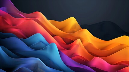 Dynamic modern background with vibrant color waves and abstract shapes, great for creative mockups