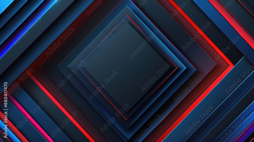 Poster geometric pattern with layered squares in vibrant colors