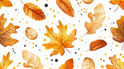 Obraz premium Autumn leaves pattern with various shapes and colors