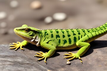Fototapeta premium green lizard on a branch