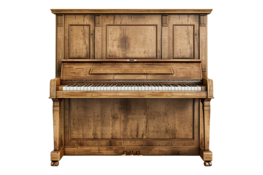 Wooden piano isolated on transparent background - Powered by Adobe