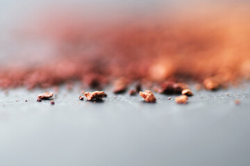 Macro shot of eye shadow powder texture