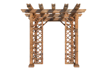 Wooden trellis isolated on transparent background