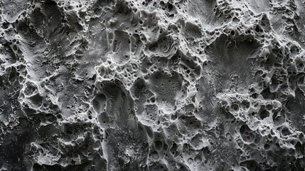 Textured gray abstract surface with various holes, rough