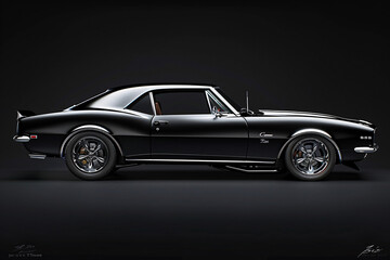 Naklejka premium In this photorealistic rendering a black car