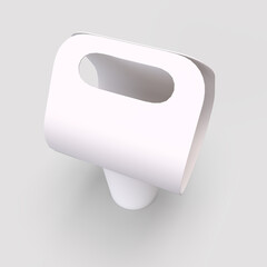 White coffee cup holder isolated on light grey, high angle view