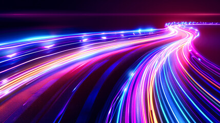 Obraz premium illustration light speed type curve colorful and vibrant for internet speed of 5G