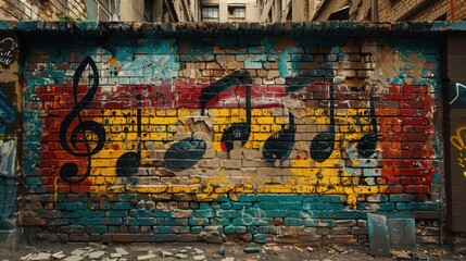 Obraz premium Musical Graffiti Wall