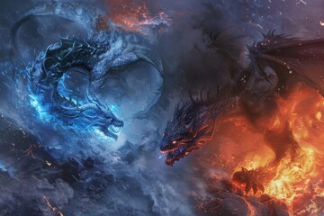 Naklejka premium fire in the sky