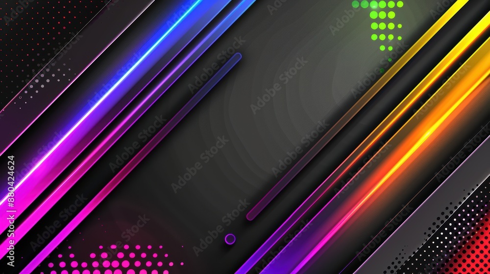 Poster abstract neon lines and dots theme background image