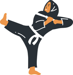 pencak silat sport illustration people pose martial arts from indonesia