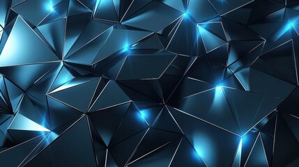 Geometric blue metallic abstract vector design-lit surface.