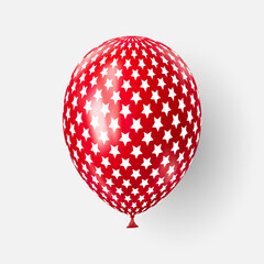 3d realistic striped balloon. USA Independence Day patriotic design.