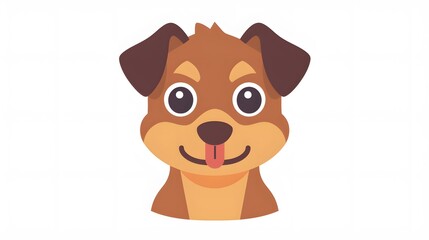 Obraz premium cute dog head cartoon on white background