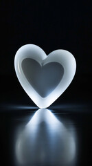 heart in the dark background