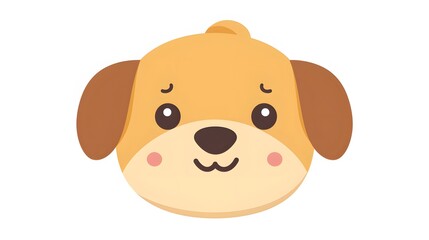 Obraz premium cute dog head cartoon on white background