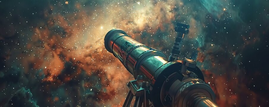 A telescope peering into the depths of space, revealing galaxies and stars that are billions of years old.