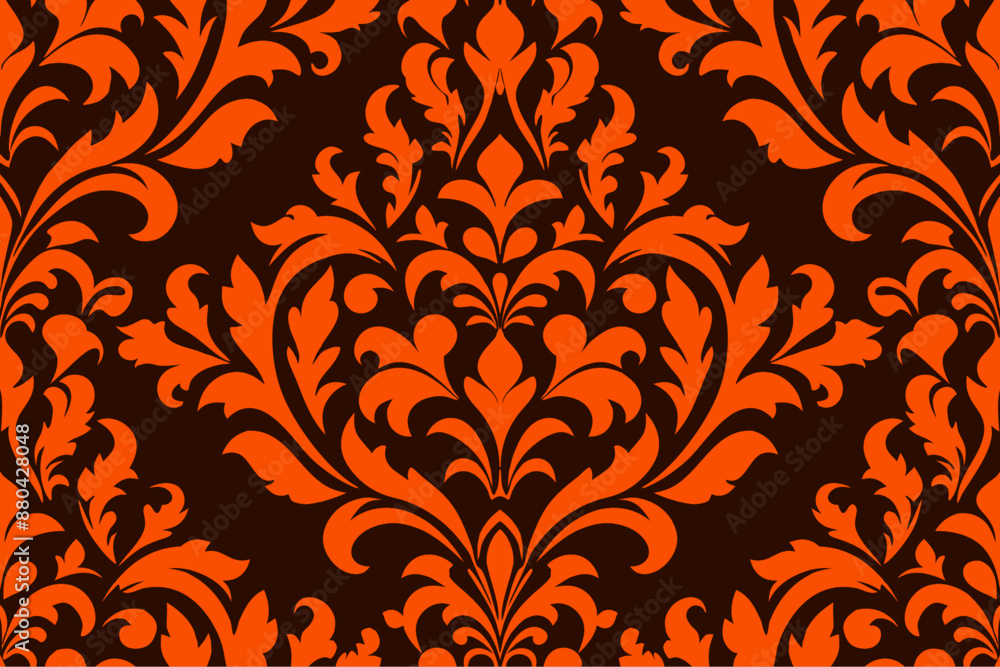 Poster damask seamless pattern. for easy making seamless pattern just drag all group into swatches bar, and