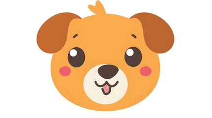 Fototapeta premium cute dog head cartoon on white background