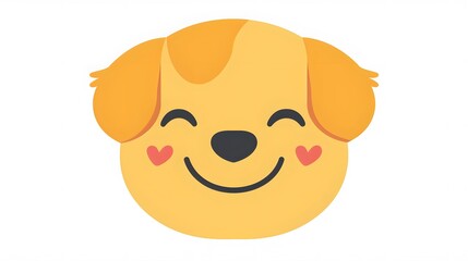 Obraz premium cute dog head cartoon on white background